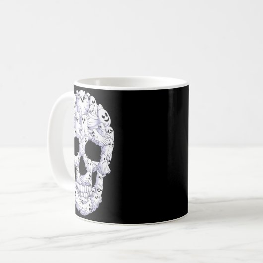 Skull Boo Ghost Funny Boo Ghosts Halloween Costume Kaffeetasse (Vorderseite Links)