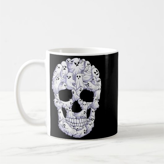Skull Boo Ghost Funny Boo Ghosts Halloween Costume Kaffeetasse (Links)