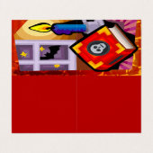 Skull Book Candle Bat Star Klassenzimmer Exchange Visitenkarten (Außenseite Aufgefaltet)