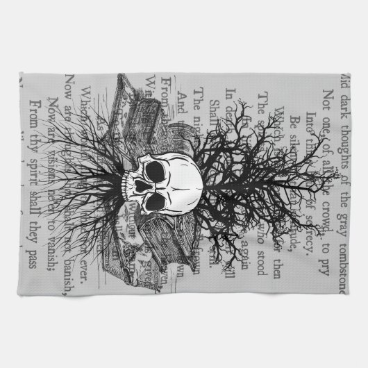 Skull & Books Kitetücher Handtuch (Horizontal)