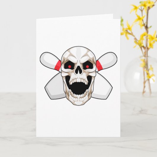 Skull Bowling Bowling ball Karte (Gelbe Blume)