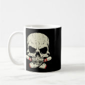 Skull Bowling Buttone Skeleton Head Bowler Men Boy Kaffeetasse (Links)