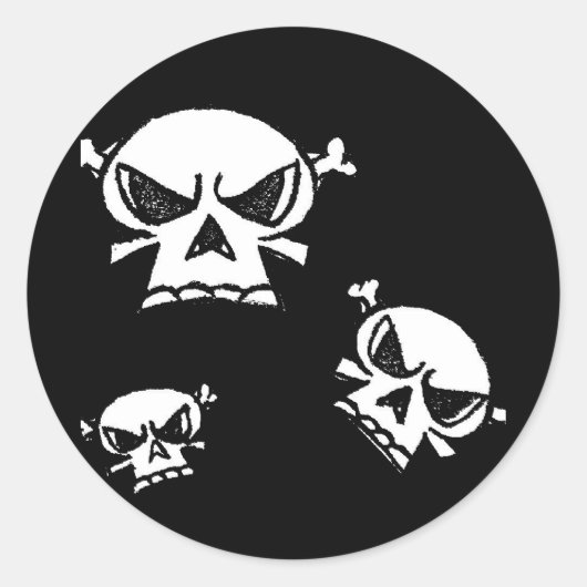 Skull Boys von Justyn Johnson Runder Aufkleber (Vorderseite)