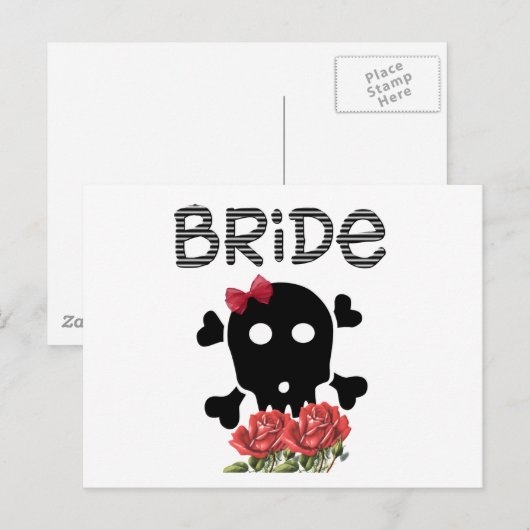 Skull Bride Postkarte (Vorne/Hinten)