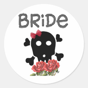 Skull Bride Runder Aufkleber