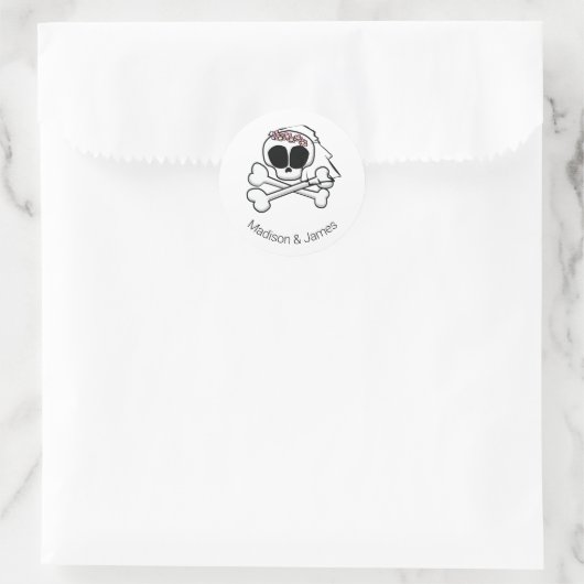 Skull Bride Runder Aufkleber (Tasche)