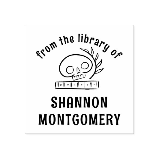 Skull-Buchzeichen aus der Bibliothek Ihres Namensb Gummistempel (Prägung)