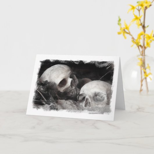 Skull Buddies Karte (Gelbe Blume)