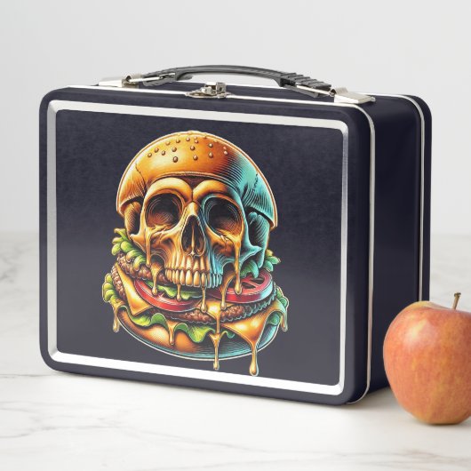 Skull Burger Metall Brotdose (Beispiel)