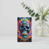 Skull Business Card Visitenkarte (Stehend Vorderseite)