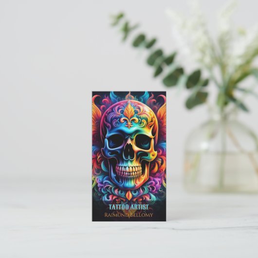 Skull Business Card Visitenkarte (Stehend Vorderseite)