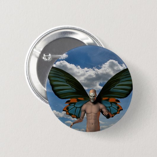 Skull Butterfly Button (Vorne & Hinten)