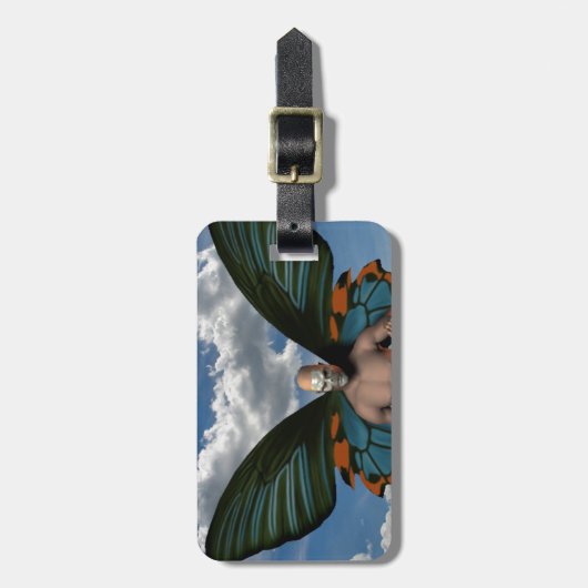 Skull Butterfly Gepäckanhänger (Vorderseite vertikal)