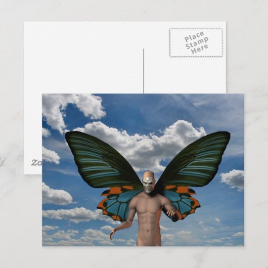 Skull Butterfly Postkarte (Vorne/Hinten)