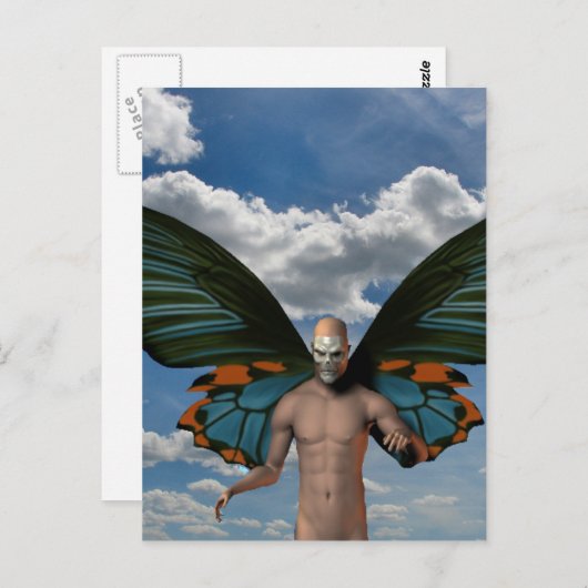 Skull Butterfly Postkarte (Vorne/Hinten)