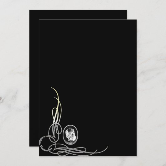 Skull Cameo Gothic Bridal Dusche Einladung (Vorne/Hinten)