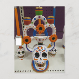 Skull Candle Holder Postkarte