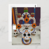 Skull Candle Holder Postkarte (Vorne/Hinten)