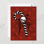 Skull Candy Cane Postkarte (Vorne/Hinten)