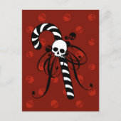 Skull Candy Cane Postkarte (Vorderseite)