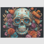 Skull Candy with Flowers Seidenpapier (Vorderseite)