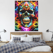 Skull Canvas Print Leinwanddruck (Insitu (Schlafzimmer))