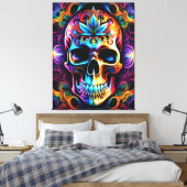 Skull Canvas Print Leinwanddruck (Insitu (Schlafzimmer))