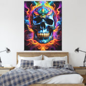 Skull Canvas Print Leinwanddruck (Insitu (Schlafzimmer))