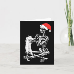 Skull Cat Christmas Karte