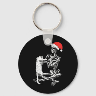 Skull Cat Christmas Schlüsselanhänger