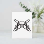 Skull & Chainsaws Postkarte (Stehend Vorderseite)