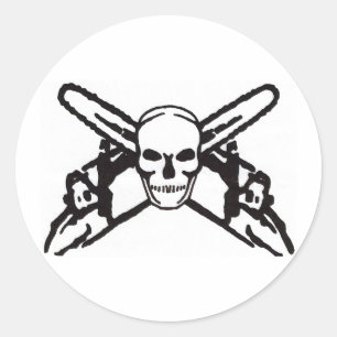 Skull & Chainsaws Runder Aufkleber