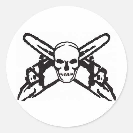 Skull & Chainsaws Runder Aufkleber (Vorderseite)