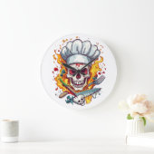 Skull Chef Kitchen Master Große Wanduhr (Zuhause)