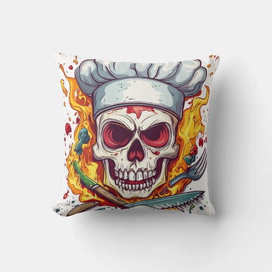 Skull Chef Kitchen Master Kissen (Vorderseite)