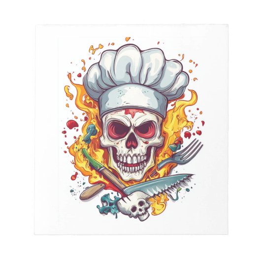 Skull Chef Küchenmeister Notizblock (Vorderseite)