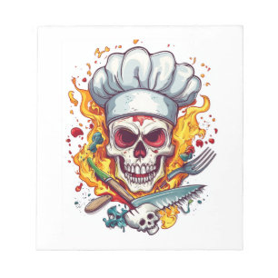 Skull Chef Madness � Lustiges Kochskelett Notizblock