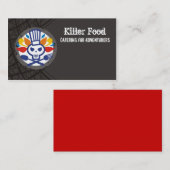 Skull chef utensils crossbones catering biz cards visitenkarte (Vorne/Hinten)