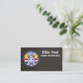 Skull chef utensils crossbones catering biz cards visitenkarte (Stehend Vorderseite)