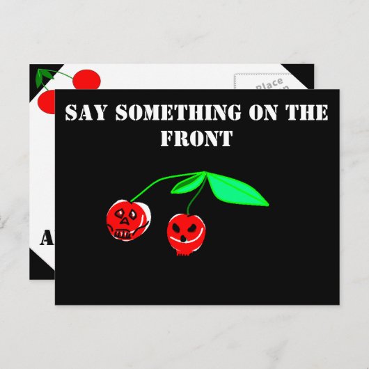 Skull Cherries Postcard Postkarte (Vorne/Hinten)