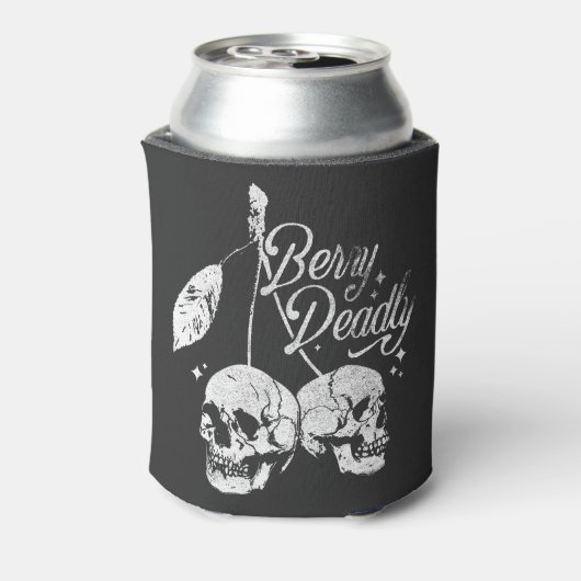 Skull Cherry Spooky und Sweet Gothic Halloween Dosenkühler (Kanne Rückseite)