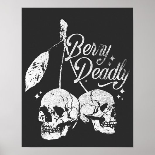 Skull Cherry Spooky und Sweet Gothic Halloween Poster (Vorne)