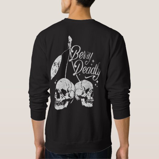 Skull Cherry Spooky und Sweet Gothic Halloween Sweatshirt (Rückseite)
