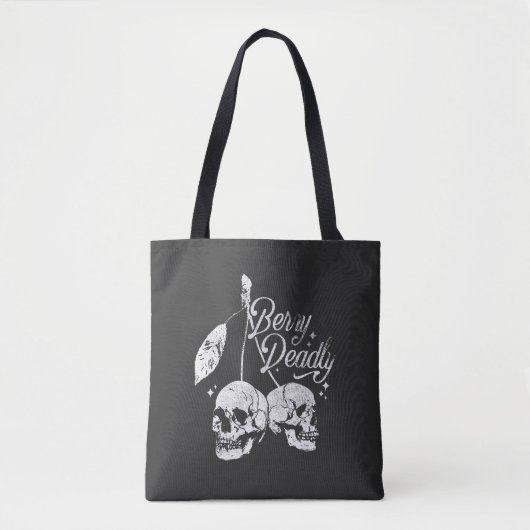 Skull Cherry Spooky und Sweet Gothic Halloween Tasche (Vorderseite)
