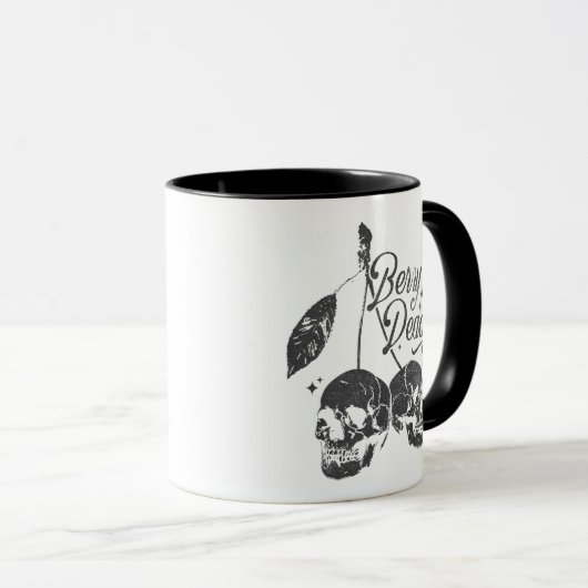 Skull Cherry Spooky und Sweet Gothic Halloween Tasse (VorderseiteRechts)