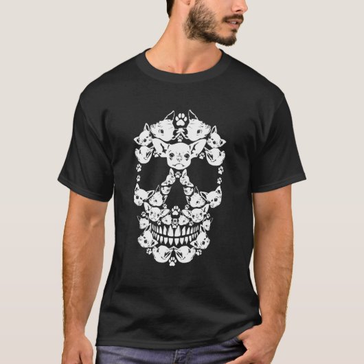 Skull Chihuahua Skeleton Halloween Beängstigend T-Shirt (Vorderseite)
