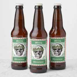 Skull Christmas Bierflaschenetikett