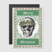 Skull Christmas Card Magnetkarte (Vorne/Hinten)