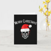 Skull Christmas Santa - Creepy Christmas Karte (Gelbe Blume)