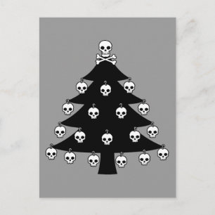 Skull Christmas Tree Feiertagspostkarte
